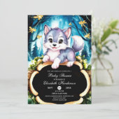 Pastel Little Wolf Baby shower Kaart (Staand voorkant)