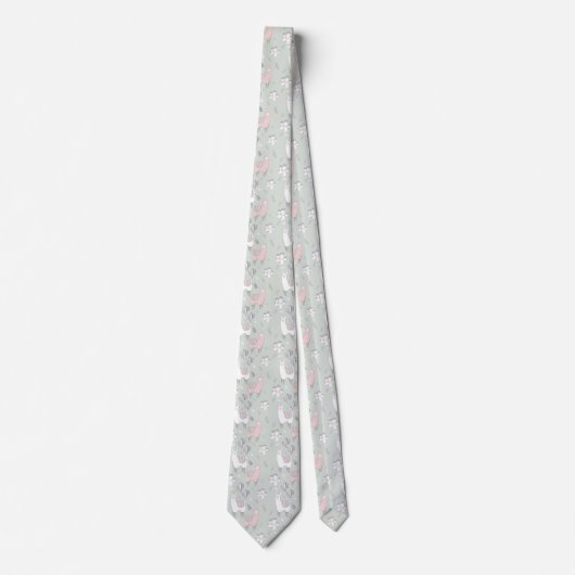 Pastel Llama Pattern Stropdas (Voorkant)