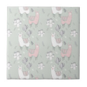Pastel Llama Pattern Tegeltje (Voorkant)