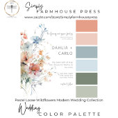 Pastel Loose Fleur sauvage Moderne Mariage Carte R