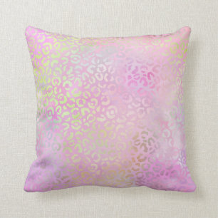 *~* Pastel Lopard Spots Rainbow Animal Print Kussen