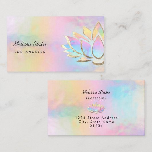 ・pastel lotus design carte de visite (Devant / Derrière)