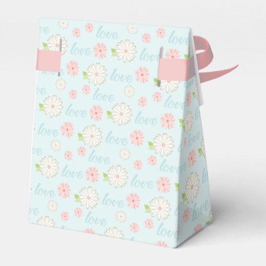 Pastel Love and Flowers Pattern Custom Text Bedankdoosjes (Achterkant)