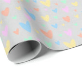 Pastel love Heart Pattern Gift Wrap Cadeaupapier (Rol Hoek)