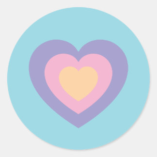 pastel love heart ronde sticker