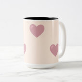 Pastel Love Hearts Tweekleurige Koffiemok (Voorkant rechts)