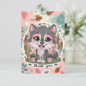 Pastel Lovely Wolf Bedankkaart (Staand voorkant)