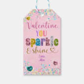 pastel lovertjes sequin jij fonkelt en straalt cadeaulabel (Voorkant)