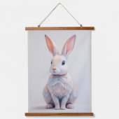 Pastel Low-Poly Bunny Hangend Wandkleed (Voorkant)
