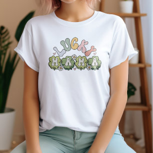Pastel LUCKY MAMA Klaver St. Patricks Day T-shirt