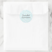 pastel luipaard print naam blauw ronde sticker (Tas)