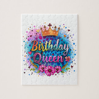 Pastel Luipaard Verjaardag Koningin Legpuzzel