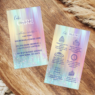 Pastel Luxe Gradiënt Cake Care Visitekaartje