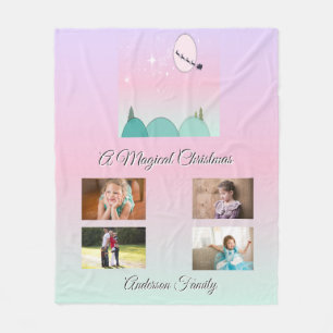 Pastel Maanverlichte Kerstmis Familie Wonder Fleece Deken