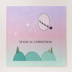 Pastel Maanverlichte Kerstpuzzel Gloed Legpuzzel