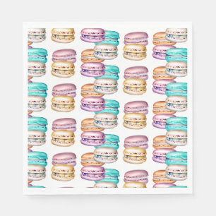 Pastel Macaron Cookie Thema Verjaardagsfeestje Servet