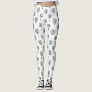 Pastel Madeliefje Lijn Kunst Streep Leggings