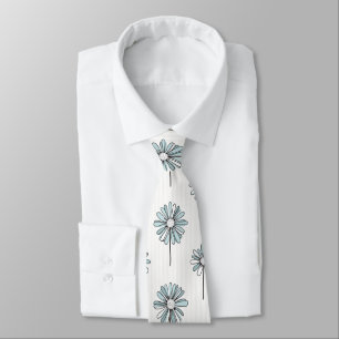 Pastel Madeliefje Lijn Kunst Streep Stropdas