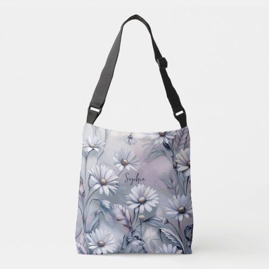 Pastel Madeliefjes Bloemen Lent Zomer Personalisee Crossbody Tas (Voorkant)