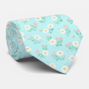 Pastel Madeliefjes Strooipatroon Stropdas