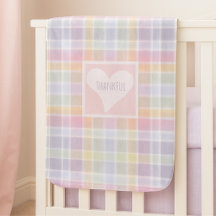 Pastel Madras Plaid Babydeken op Maat