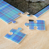 Pastel Madras Pset Spring Gingham Blue Blauwgroen Legpuzzel (Zijkant)