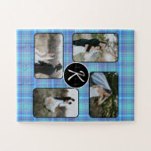 Pastel Madras Pset Spring Gingham Blue Blauwgroen Legpuzzel (Horizontaal)