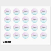 *~* Pastel Magenta Turquoise Zwart Glitter REIKI Ronde Sticker (Vel)