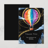 Pastel Magic Heteluchtballon Verjaardag Bedankkaart (Voorkant / Achterkant)