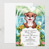 Pastel Magische Otter Baby shower Kaart (Voorkant / Achterkant)