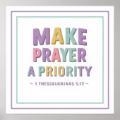 Pastel Make Prayer A Priority Bold Scripture Poster (Voorkant)