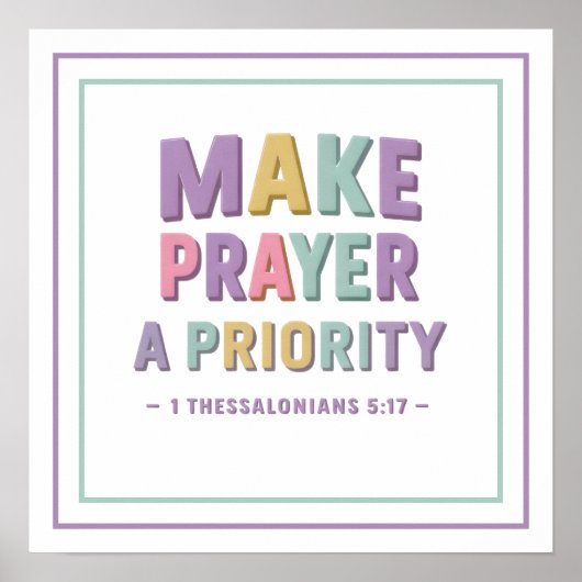 Pastel Make Prayer A Priority Bold Scripture Poster (Voorkant)
