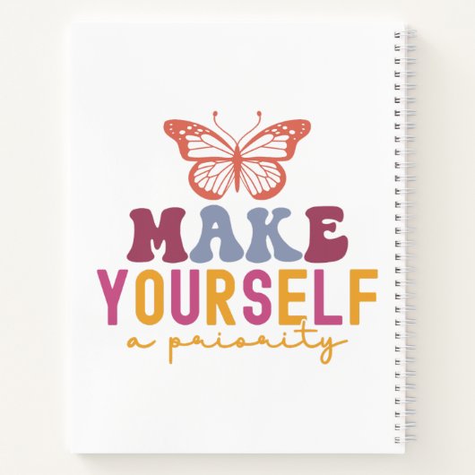 Pastel "Make Yourself a Priority" Self Care Notitieboek (Achterkant)
