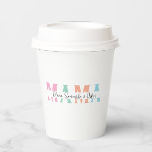 Pastel MAMA gepersonaliseerde papieren beker - Moe