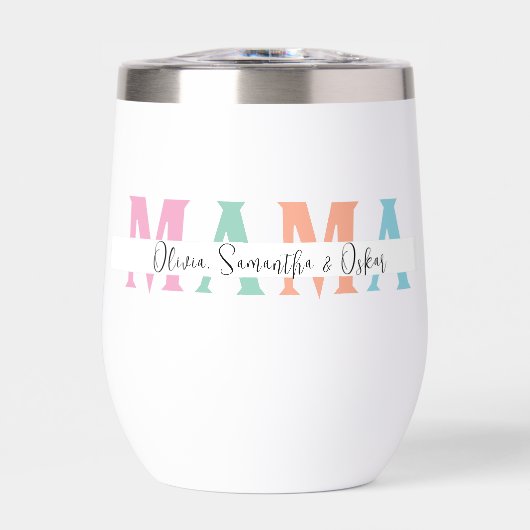 Pastel MAMA gepersonaliseerde waterfles - Custom (Voorkant)