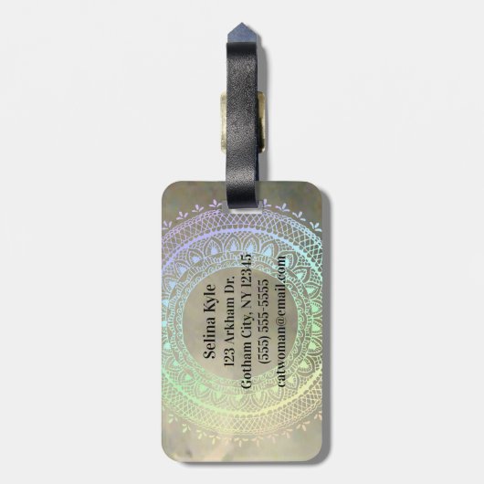 Pastel Mandala Bagagelabel (Achterkant verticaal)