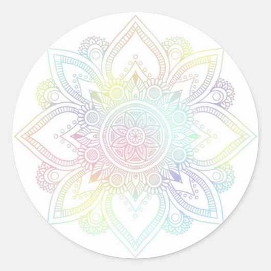 Pastel Mandala ronde Stickers (Voorkant)