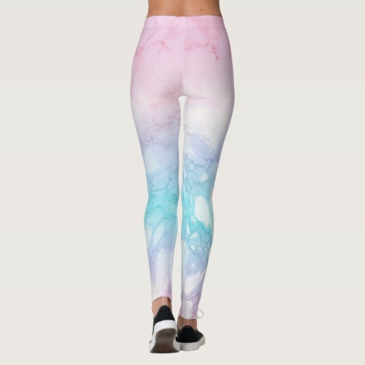 Pastel Marble Texture Leggings (Achterkant)