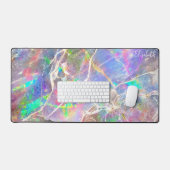 Pastel Marbre Violet Opal Monogramme Fille mignonn (Clavier et souris)