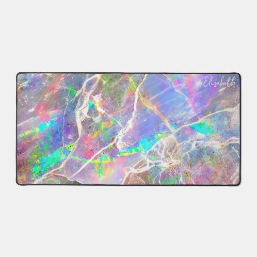 Pastel Marbre Violet Opal Monogramme Fille mignonn (Recto)