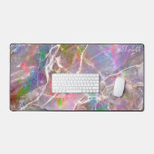 Pastel Marbre Violet Opal Monogramme Fille mignonn (Clavier et souris)