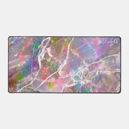Pastel Marbre Violet Opal Monogramme Fille mignonn (Recto)