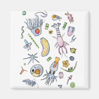 Pastel Marine Plankton in Waterverf Magneet