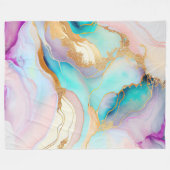 Pastel marmer abstracte glitterkunst fleece deken (Voorkant (Horizontaal))