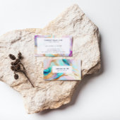 Pastel marmer abstracte glitterkunst visitekaartje