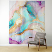 Pastel marmer abstracte glitterkunst wandkleed (In situ)