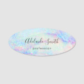 Pastel marmer glitter turquoise naamplaatje (Voorkant)