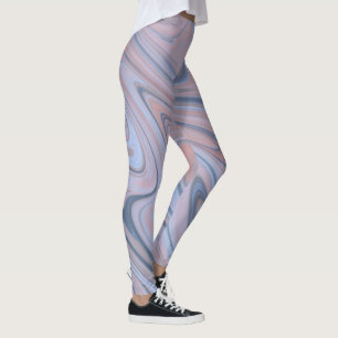 Pastel marmer vloeibare roze blauwe patroon leggings