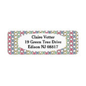 Pastel MCM kleurrijke lijnen Etiket (Voorkant)