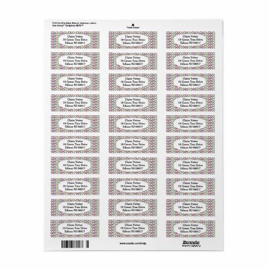 Pastel MCM kleurrijke lijnen Etiket (Full Sheet)